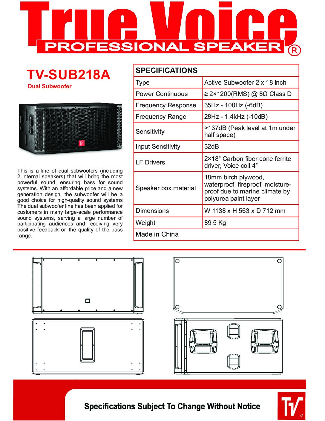 TV-SUB218A